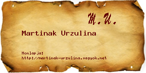 Martinak Urzulina névjegykártya